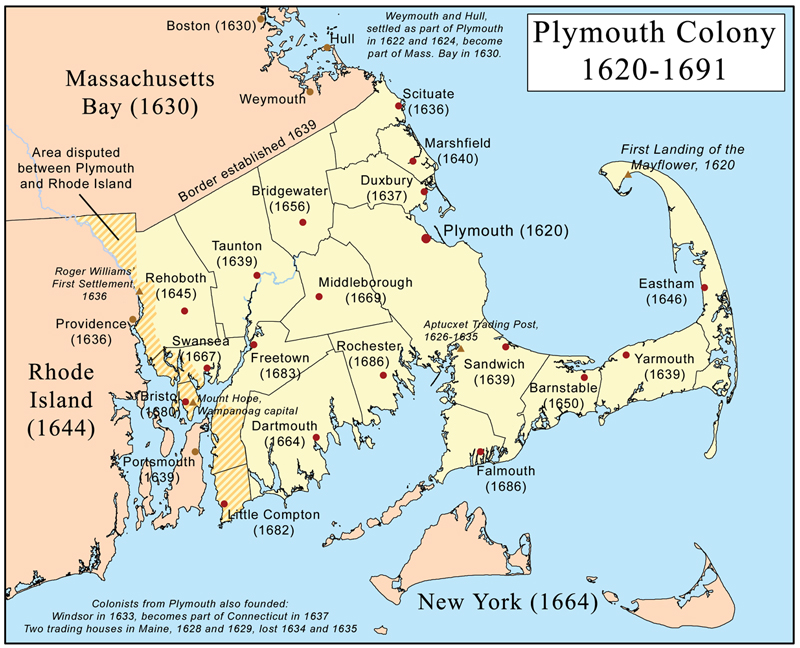 Plymouth Colony Map